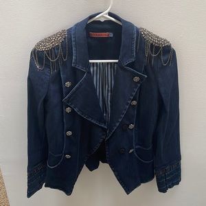 Alice + Olivia embellished jeans jacket